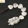 Natural Crystal Stone Heart Car Ornament With Colorful Short Tassel Hand Woven Personality Jewelry Dripping Oil Craft