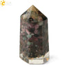 Natural Crystal Stone Resin Hexagonal Prism Pendulum Ornament With Dripping Glue Craftsmanship