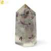 Natural Crystal Stone Resin Hexagonal Prism Pendulum Ornament With Dripping Glue Craftsmanship