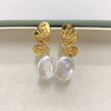 Natural Freshwater Baroque Pearl Earrings Retro Butterfly Alien Shape For Women