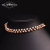 Natural Freshwater Pearl Double Layer Clavicle Chain With Geometric Design For Women Spring And Summer Jewelry Gift