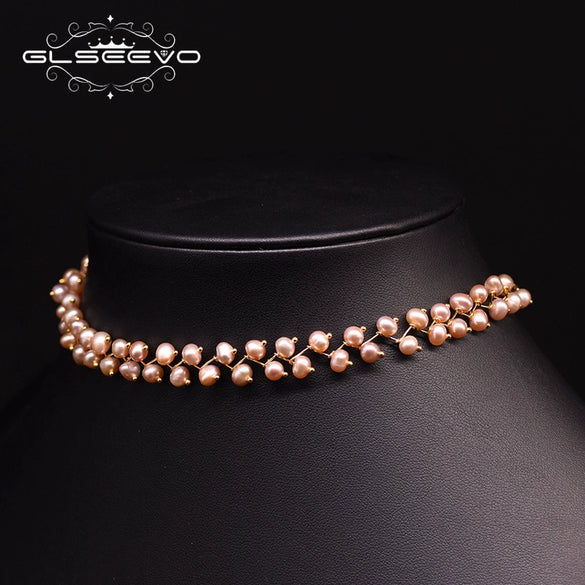Natural Freshwater Pearl Double Layer Clavicle Chain With Geometric Design For Women Spring And Summer Jewelry Gift