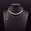 Natural Freshwater Pearl Double Layer Clavicle Chain With Geometric Design For Women Spring And Summer Jewelry Gift