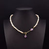 Natural Freshwater Pearl Double Layer Clavicle Chain With Geometric Design For Women Spring And Summer Jewelry Gift