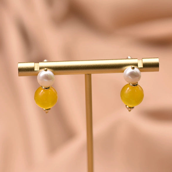 Natural Freshwater Pearl Drop Shape Retro Women's Earrings