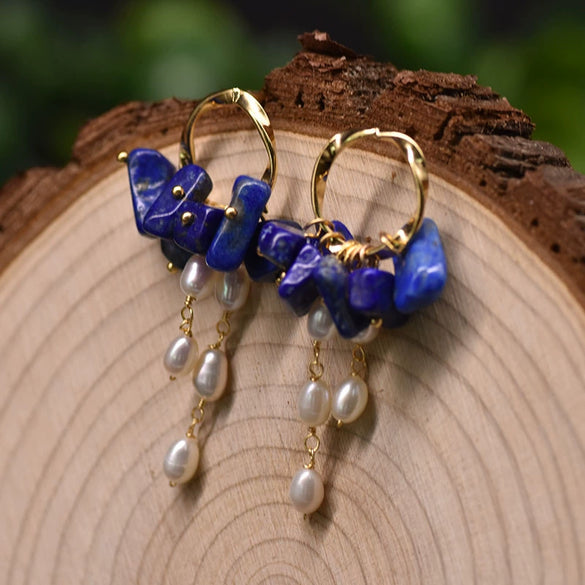 Natural Freshwater Pearl Drop Shape Retro Women's Earrings