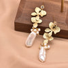 Natural Freshwater Pearl Drop Shape Retro Women's Earrings