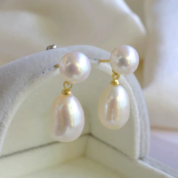 Natural Freshwater Pearl Drop Shape Women's Earrings