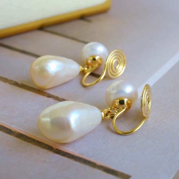 Natural Freshwater Pearl Drop Shape Women's Earrings
