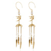 Natural Freshwater Pearl Earrings Copper Retro Geometric Tassel Long Ear Jewelry