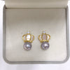 Natural Freshwater Pearl Earrings Feminine Exquisite Sea Shell Crown Style 18K Goldfilled Oblate Shape