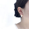 Natural Freshwater Pearl Earrings Feminine Exquisite Sea Shell Crown Style 18K Goldfilled Oblate Shape