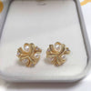 Natural Freshwater Pearl Earrings For Women Alloy Inlaid Artificial And Semiprecious Stones Flat Round And Oblate Shape