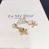 Natural Freshwater Pearl Earrings For Women Alloy Inlaid With Artificial Gemstones And Semiprecious Stones Oblate Flat Round Bun Round Shape
