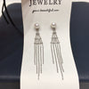 Natural Freshwater Pearl Earrings For Women Alloy Inlaid With Artificial Gemstones And Semiprecious Stones Oblate Style French Retro Tassel Bean Chain