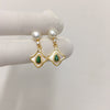 Natural Freshwater Pearl Earrings For Women Elegant Retro With Oblate And Flat Round Bun Round Shape And 18K Gold Color Preservation