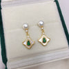 Natural Freshwater Pearl Earrings For Women Elegant Retro With Oblate And Flat Round Bun Round Shape And 18K Gold Color Preservation