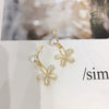 Natural Freshwater Pearl Earrings For Women Fashion Flat Round Oblate Style