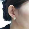 Natural Freshwater Pearl Earrings For Women S925 Sterling Silver 18K Goldfilled Microembedded Oblate Style