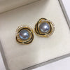 Natural Freshwater Pearl Earrings For Women S925 Sterling Silver 18K Goldfilled Oblate Shape