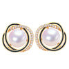 Natural Freshwater Pearl Earrings For Women S925 Sterling Silver 18K Goldfilled Oblate Shape
