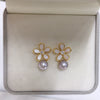 Natural Freshwater Pearl Earrings For Women S925 Sterling Silver 18K Goldfilled Oblate Shape