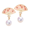 Natural Freshwater Pearl Earrings For Women S925 Sterling Silver Needle Oblate Shape