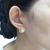 Natural Freshwater Pearl Earrings For Women S925 Sterling Silver Needles Oblate Shape