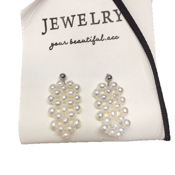 Natural Freshwater Pearl Earrings In S925 Sterling Silver With Alien Shape