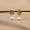 Natural Freshwater Pearl Earrings In 925 Sterling Silver Geometric Retro Electroplated Simple High Quality Jewelry For Women