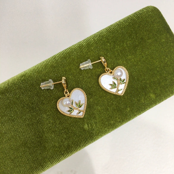 Natural Freshwater Pearl Earrings S925 Sterling Silver Women's Flat Round Bun Round Oblate Shape