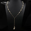 Natural Freshwater Pearl Handmade Braided Tassel Clavicle Necklace With Drop Shape And Electroplating Treatment
