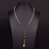 Natural Freshwater Pearl Handmade Braided Tassel Clavicle Necklace With Drop Shape And Electroplating Treatment
