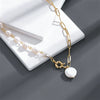 Natural Freshwater Pearl Necklace For Women With Copper Chain And Star Pattern
