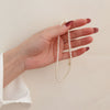 Natural Freshwater Pearl Necklace Geometric Style Electroplated Ball Chain