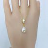 Natural Freshwater Pearl Necklace With Dropshaped Pendant And Riceshaped Pearls