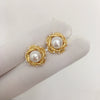 Natural Freshwater Pearl Oblate Earrings For Women Highend Elegant 18K Goldfilled Colorpreserving