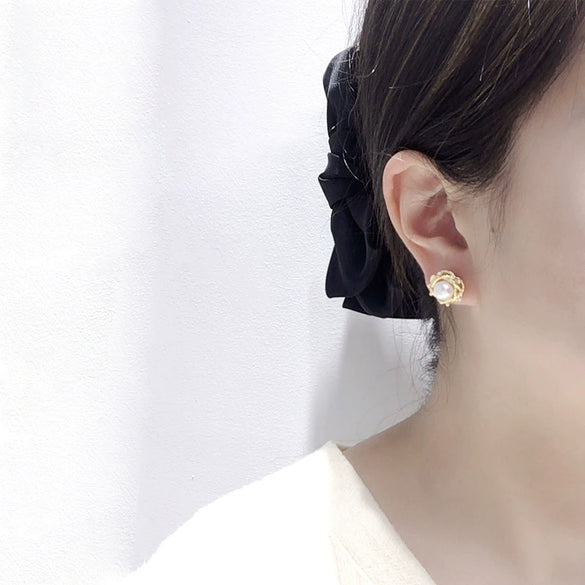 Natural Freshwater Pearl Oblate Earrings For Women Highend Elegant 18K Goldfilled Colorpreserving