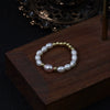 Natural Freshwater Pearl Ring 14K Gold Elastic Line Design Minimalist Unisex Special Shape