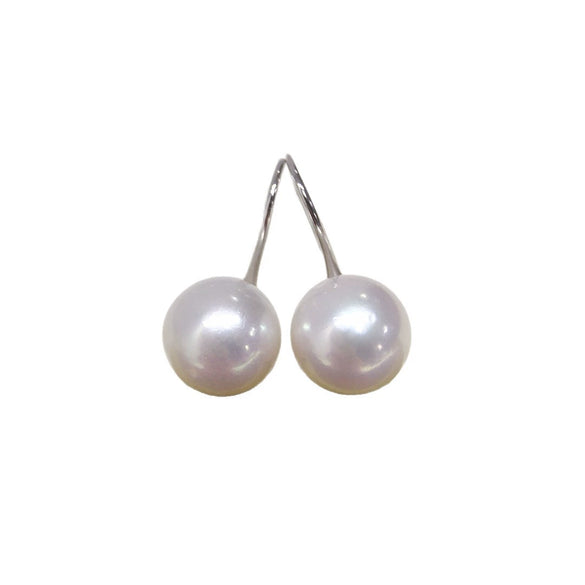 Natural Freshwater Pearl Round S925 Sterling Silver Earrings For Women