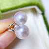 Natural Freshwater Pearl Round S925 Sterling Silver Earrings For Women