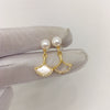 Natural Freshwater Pearl Women's Earrings S925 Sterling Silver Needle Oblate And Round Shape
