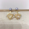 Natural Freshwater Pearl Women's Fashion Earrings With Love Flower Ball Design