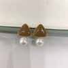 Natural Freshwater Pearl Women's Triangular S925 Sterling Silver 18K Goldfilled Earrings