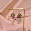 Natural Freshwater Pearl Woven Geometric Drop Earrings Electroplated Retro Style Ear Hook Jewelry For Women