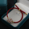 Natural Freshwater Purple Pearl Flower Ball Red Rope Knitted Women's Fashion Luck Bracelet