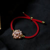Natural Freshwater Purple Pearl Flower Ball Red Rope Knitted Women's Fashion Luck Bracelet