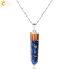 Natural Gravel And Mixed Semi Precious Stone Pendant Necklace With Copper Drip Glaze Detail Simple Ball Chain Jewelry For Women