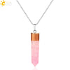 Natural Gravel And Mixed Semi Precious Stone Pendant Necklace With Copper Drip Glaze Detail Simple Ball Chain Jewelry For Women