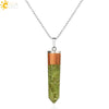 Natural Gravel And Mixed Semi Precious Stone Pendant Necklace With Copper Drip Glaze Detail Simple Ball Chain Jewelry For Women